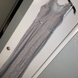 Jodi Kristopher Gray Lace Maxi Dress